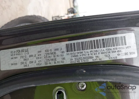 2017 Ram 2500 Lone Star 4X4 6'4 Box из США, поврежденный, VIN 3C6UR5DL8HG569864